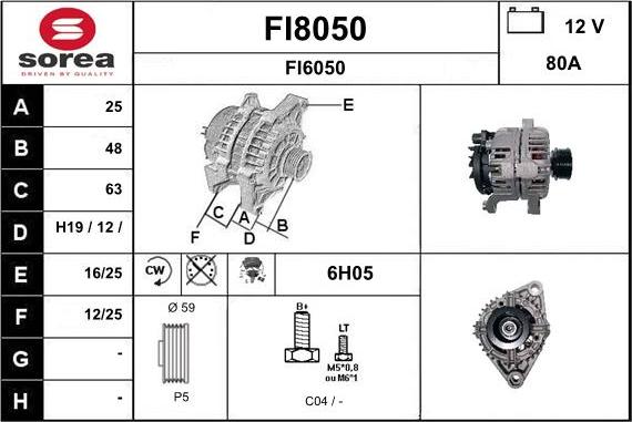 SNRA FI8050 - Ģenerators autospares.lv