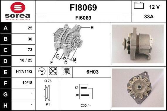 SNRA FI8069 - Генератор www.autospares.lv