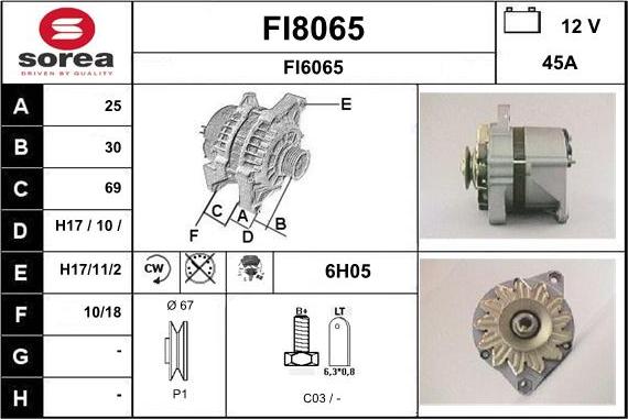 SNRA FI8065 - Ģenerators www.autospares.lv