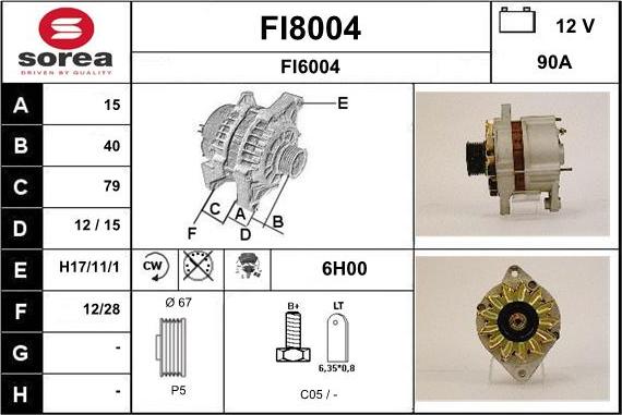 SNRA FI8004 - Ģenerators www.autospares.lv