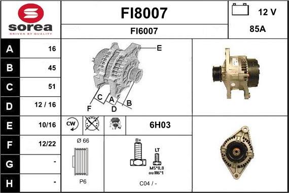 SNRA FI8007 - Ģenerators autospares.lv