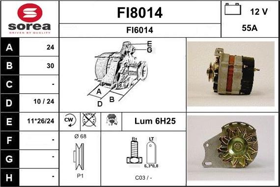 SNRA FI8014 - Генератор www.autospares.lv