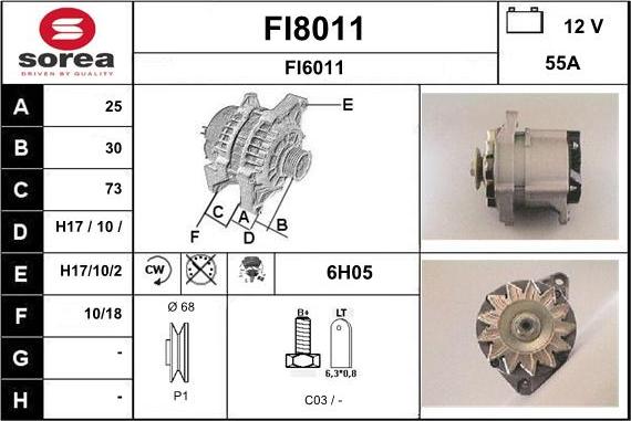 SNRA FI8011 - Генератор www.autospares.lv