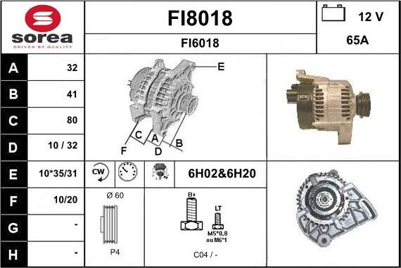 SNRA FI8018 - Ģenerators www.autospares.lv