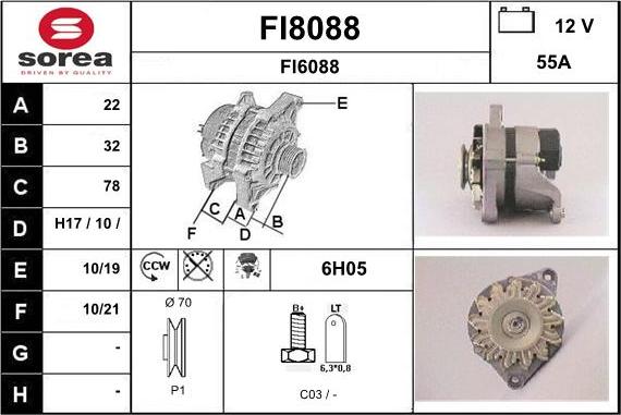 SNRA FI8088 - Alternator www.autospares.lv