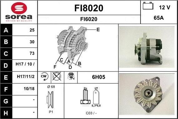 SNRA FI8020 - Генератор www.autospares.lv