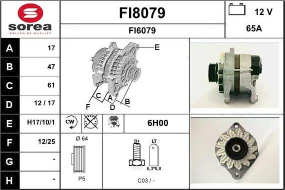 SNRA FI8079 - Ģenerators autospares.lv