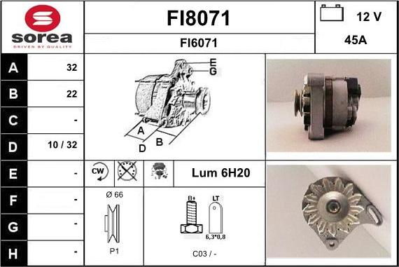 SNRA FI8071 - Генератор www.autospares.lv