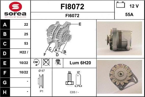 SNRA FI8072 - Генератор www.autospares.lv