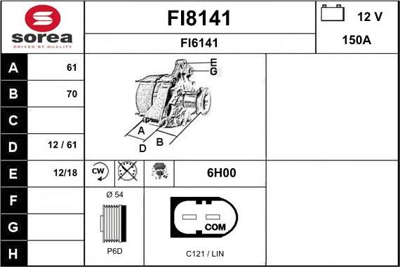 SNRA FI8141 - Ģenerators autospares.lv