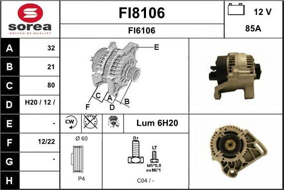 SNRA FI8106 - Ģenerators www.autospares.lv