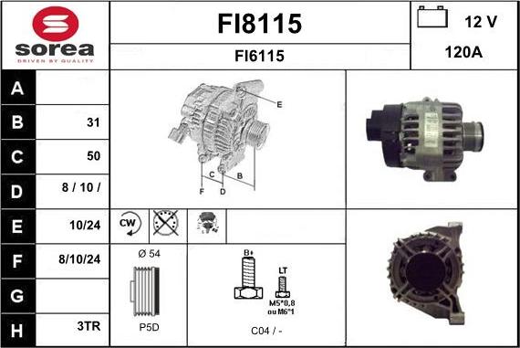 SNRA FI8115 - Alternator www.autospares.lv