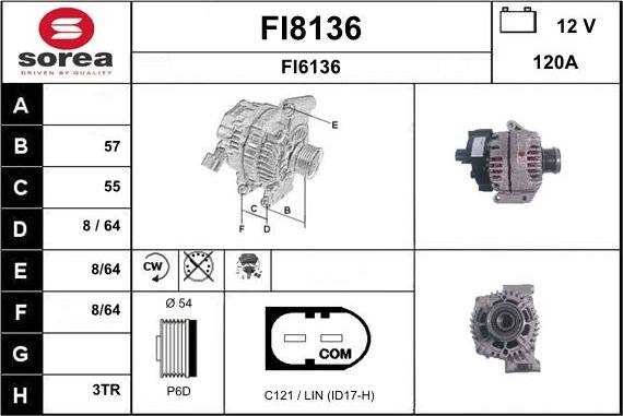 SNRA FI8136 - Генератор www.autospares.lv