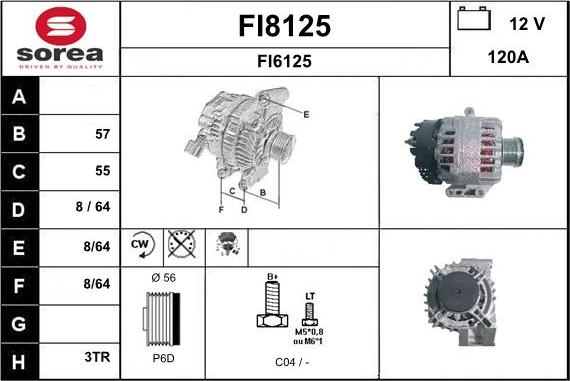 SNRA FI8125 - Ģenerators www.autospares.lv