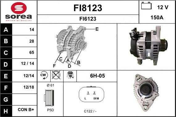 SNRA FI8123 - Ģenerators www.autospares.lv