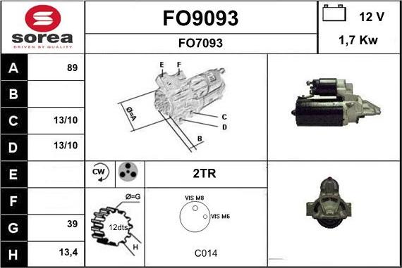 SNRA FO9093 - Starteris autospares.lv