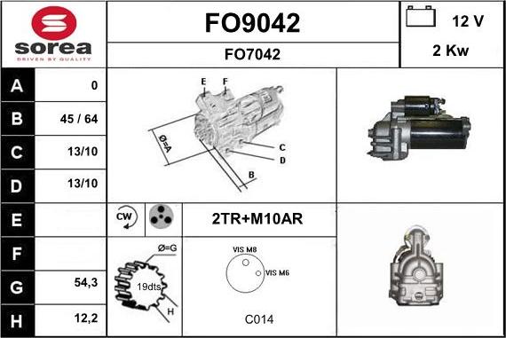 SNRA FO9042 - Starteris autospares.lv