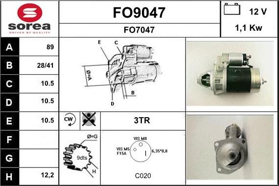 SNRA FO9047 - Starteris www.autospares.lv