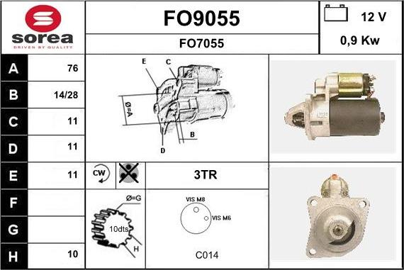 SNRA FO9055 - Starteris autospares.lv