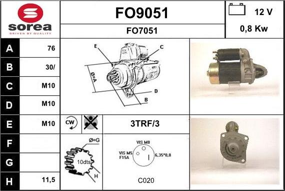 SNRA FO9051 - Starteris autospares.lv