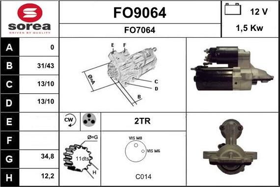 SNRA FO9064 - Стартер www.autospares.lv