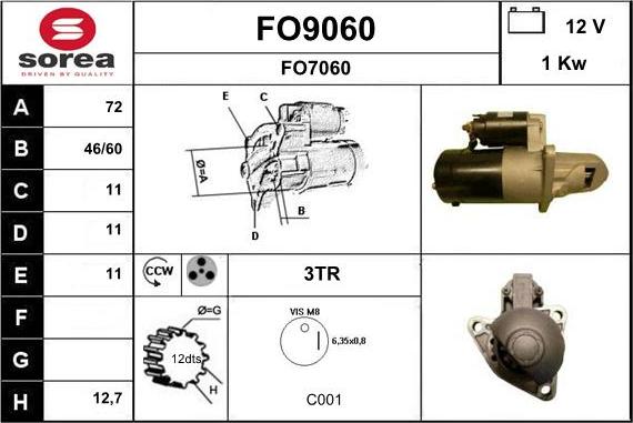 SNRA FO9060 - Starter www.autospares.lv