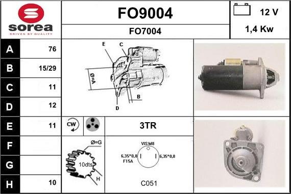 SNRA FO9004 - Starter www.autospares.lv