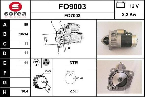 SNRA FO9003 - Starteris autospares.lv