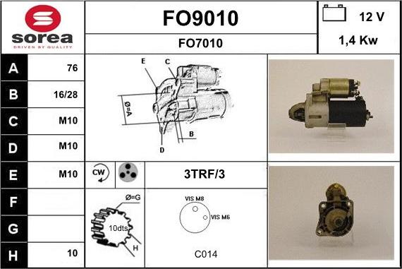 SNRA FO9010 - Starter www.autospares.lv