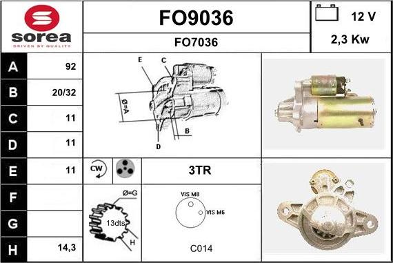 SNRA FO9036 - Starter www.autospares.lv