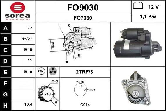 SNRA FO9030 - Starter www.autospares.lv