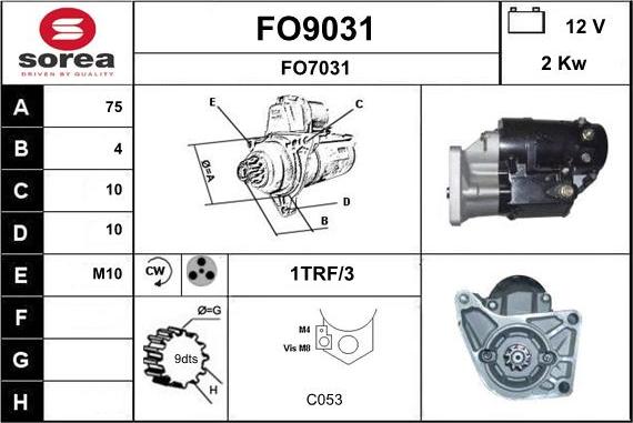 SNRA FO9031 - Starter www.autospares.lv