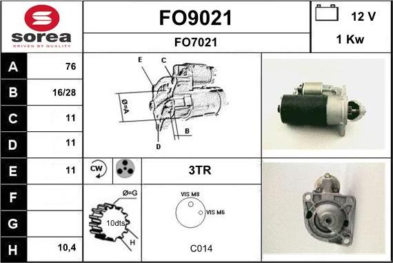 SNRA FO9021 - Starteris www.autospares.lv