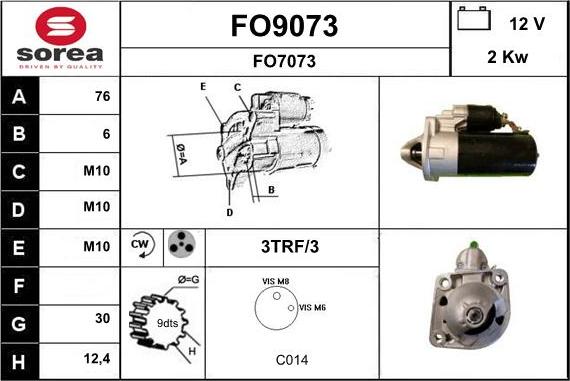 SNRA FO9073 - Starteris autospares.lv