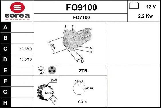 SNRA FO9100 - Starteris autospares.lv