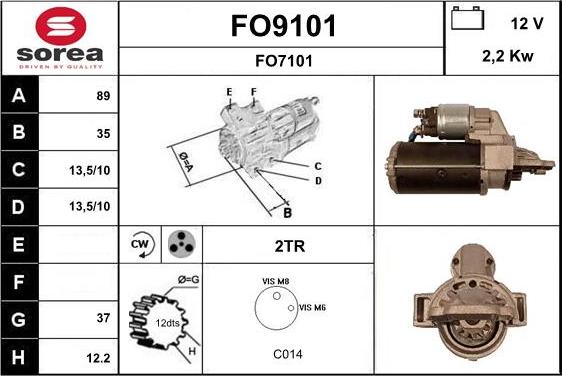 SNRA FO9101 - Starteris autospares.lv