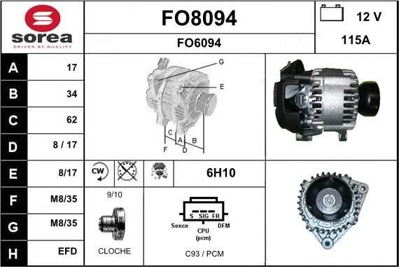 SNRA FO8094 - Alternator www.autospares.lv