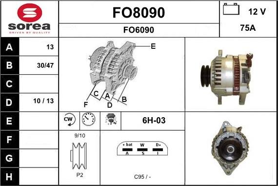 SNRA FO8090 - Генератор www.autospares.lv