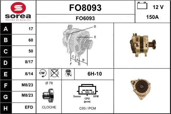 SNRA FO8093 - Генератор www.autospares.lv