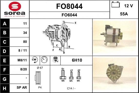 SNRA FO8044 - Ģenerators autospares.lv