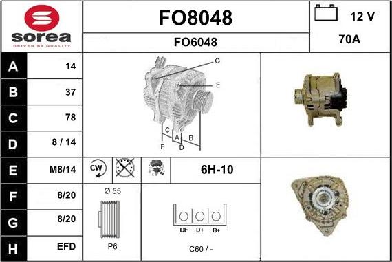 SNRA FO8048 - Alternator www.autospares.lv