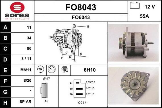 SNRA FO8043 - Ģenerators autospares.lv