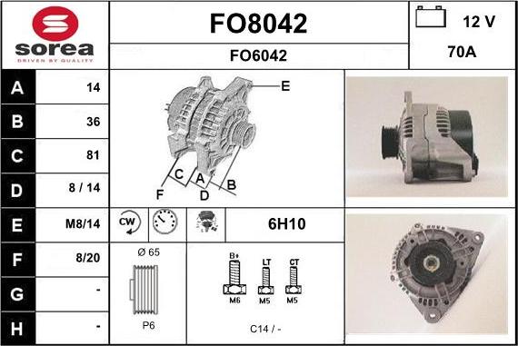 SNRA FO8042 - Ģenerators autospares.lv