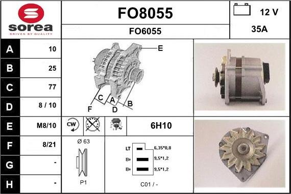 SNRA FO8055 - Ģenerators www.autospares.lv