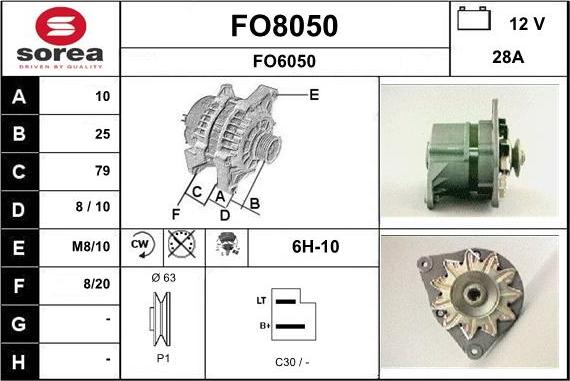 SNRA FO8050 - Генератор www.autospares.lv