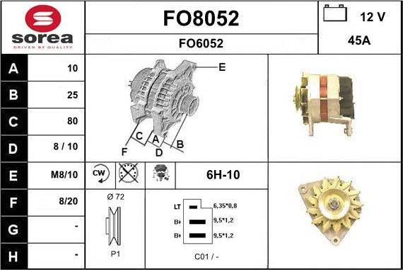 SNRA FO8052 - Генератор www.autospares.lv