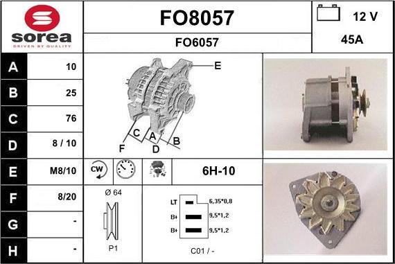 SNRA FO8057 - Alternator www.autospares.lv