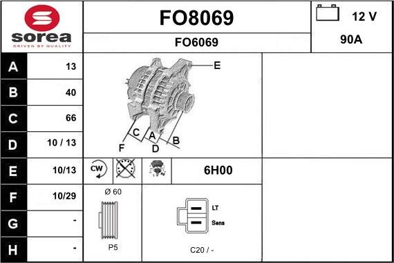 SNRA FO8069 - Ģenerators www.autospares.lv