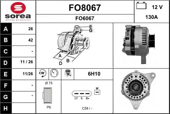 SNRA FO8067 - Ģenerators autospares.lv