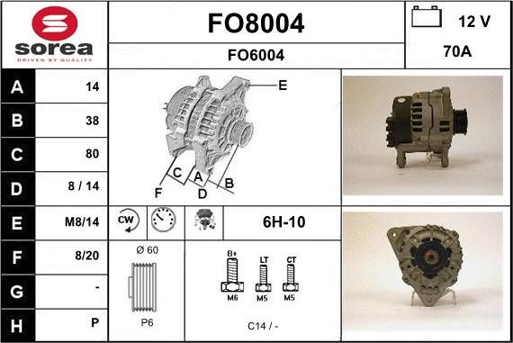 SNRA FO8004 - Ģenerators autospares.lv